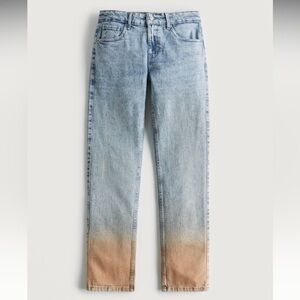 NWT Social Tourist Women’s Low-Rise Orange Ombré Straight Jeans (14-R/15-R/32W)